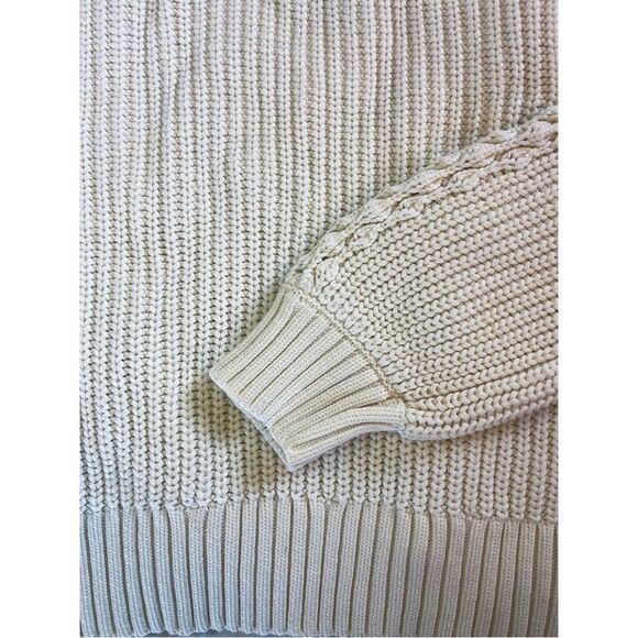Abercrombie & Fitch Cardigan Sweater | Open Front Chunky Cable Knit Cream - Picture 6 of 12